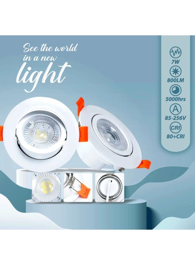 فكسر مصباح سقف داخلي LED بقوة 7 واط، قطره 9 سم (3.5 بوصة) - أبيض وأبيض دافئ - Image 5